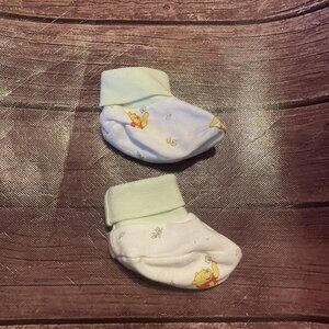 Winnie The Pooh Light Green Infant Baby Booties
